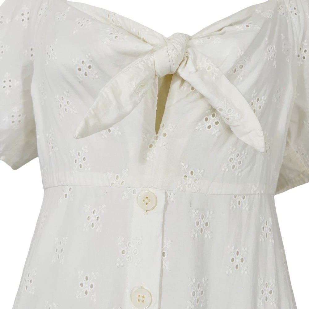 Madewell Eyelet Tie-Front Midi Dress - Picture 10 of 12